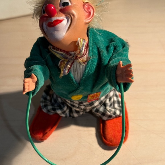 Vtg 1950s Max Carl Circus Clown Wind up Salto Carlo Somersault Toy Clown Figure - Picture 4 of 4